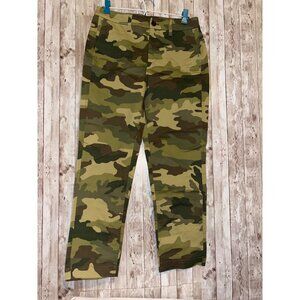 J. Crew Women's Camo Straight-Leg High Rise Girlfriend Chino Pants Size 4